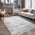 thumbnail image 1 of VOGGES 8'x10' Washable Area Rugs for Living Room, Gray Faded Area Rug Modern Vintage Distressed Design Carpet, Non Slip Indoor Farmhouse Decor Rug for Bedroom, Dining Room Carpets, Silver Mist, 1 of 8