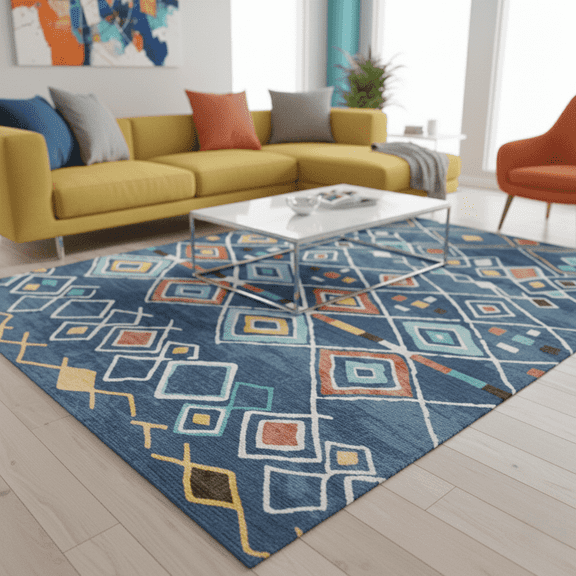 VOGGES Washable Moroccan Area Rug 5’x7’, Large Soft Rugs for Living Room 5x7 Vintage Carpet for Bedroom Dining Room Non-Slip Stain Resistant