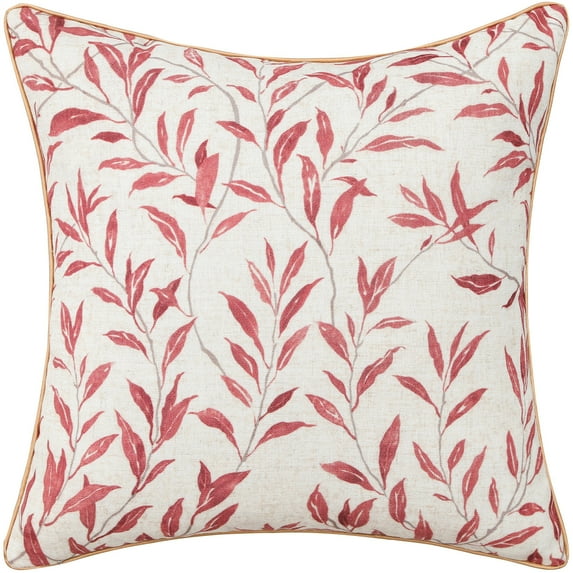VOGOL 18 x 18 inch Decorative Pillow Covers, Farmhouse Pink Leaves Pattern Throw Pillowcases, Square Cushion Covers for Living Room Sofa Chair