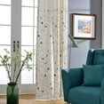 thumbnail image 1 of VOGOL Blue Floral Pattern Embroidered Curtains, Light Filtering Elegant Faux Linen Drapes for Bedroom, Grommet, W52"xL96", 2 Panels, 1 of 7