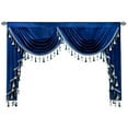 thumbnail image 1 of VOGOL Blue Velvet Kitchen Valance, Decorative Waterfall Curtain for Living Room Guest Room Windows, 59 inch Wide Rod Pocket, 1 Panel, 1 of 7