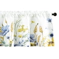 thumbnail image 1 of VOGOL Botanical Blue Valance, Linen Look Rod Pocket Curtain 52x18 Inches for Bedroom, 1 of 7