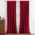 thumbnail image 1 of VOGOL Burgundy Velvet Blackout Curtains, Rod Pocket Thermal Drapes 52x106 Inches, 2 Panels for Bedroom & Sliding Door, 1 of 6
