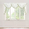 thumbnail image 1 of VOGOL Extra Wide Waterfall Valance 79x43 Inch - Sheer Voile Vintage Floral, Farmhouse Swag with Beaded Tassels for French Doors, Green, 1 of 7