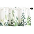thumbnail image 1 of VOGOL Green Botanical Valance, Watercolor Leaves Rod Pocket Kitchen Curtain 52x18 Inches, 1 of 7