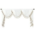 thumbnail image 1 of VOGOL Luxury Light Filtering Waterfall Valance, 79 inches Wide Vintage Style Decorative Sheer Voile Swag Valances for Bedroom Bathroom Nursery, Top Rod Pocket, 1 Panel, White, 1 of 7