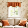 thumbnail image 1 of VOGOL Orange Velvet Scalloped Window Valance with Beaded Trim, Warm Curved Decorative Curtain Topper for Living Room Bedroom, 1 of 7