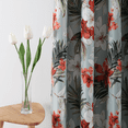 thumbnail image 1 of VOGOL Room Darkening Curtains for Bedroom, Spring Flowers and Leaves Print Thermal Insulated Light Reducing Drapes for Dining Room, 2 Panels, 52x84, Blue with Red, 1 of 7