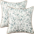 thumbnail image 1 of VOGOL Set of 2 18 x 18 Inches Pillow Covers, Leaves Pattern Perfect Home Decoration for Chair Sofa Bench, Blue, 1 of 8