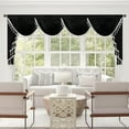 thumbnail image 1 of VOGOL Super Wide European Style Valances, 110 inches Wide Waterfall Valance Curtain for Living Room, 1 Panel Soft Velvet Window Treatment for Kitchen, Black, 1 of 7
