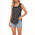 thumbnail image 1 of VOGRACE Casual Pleated Comfy Chic Square Neck Sleeveless Tunic Tops for Women, 1 of 5