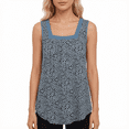 thumbnail image 1 of VOGRACE Women's Cute Classic Pleated Square Neck Sleeveless Summer Tunic Tank Tops, 1 of 5