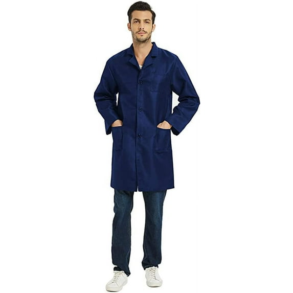 VOGRYE Professional Lab Coat for Women Men Long Sleeve,Unisex XXS-4XL
