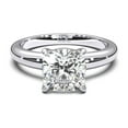 thumbnail image 1 of VOGUE 4 Prong Cushion Cut 925 Silver Solitaire Engagement Ring - 3.00ct Platinum Plated - Size 11, 1 of 7