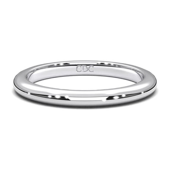 VOGUE Matching Plain Wedding Band Ring in Solid Stamped 925 Sterling Silver - Platinum Plated - Size 11.5