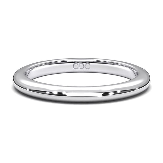VOGUE Matching Plain Wedding Band Ring in Solid Stamped 925 Sterling Silver - Platinum Plated - Size 5.5