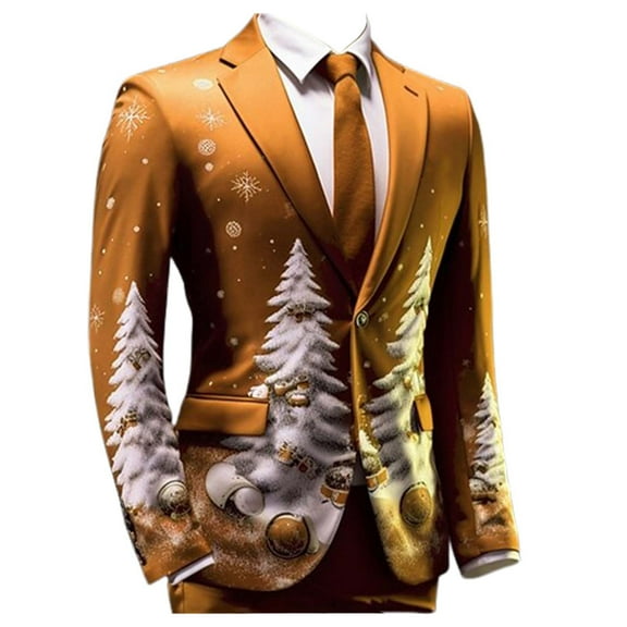 VOGUES Christmas Men's Sport Coats & Blazers 2024 Lapel Loose Men's Jacket Retro Versatile Simple Casual Wind Cardigan Suit