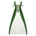 thumbnail image 1 of VOGUES Renaissance Dress Court-Style Vintage Long-Sleeve Waist-Cinched Dress With Strapless Batwing Sleeves And Full Skirt - Green Xl Festival Outfits For Women, 1 of 3