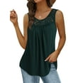 thumbnail image 1 of VOIANLIMO Women's Plus Size Sleeveless Lace Pleated Shirts Summer Blouses Tunic Tank Tops M-4XL, 1 of 4