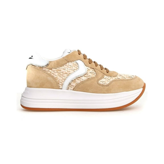 VOILE BLANCHE Merry Mesh & Leather Sneaker, 35, Beige