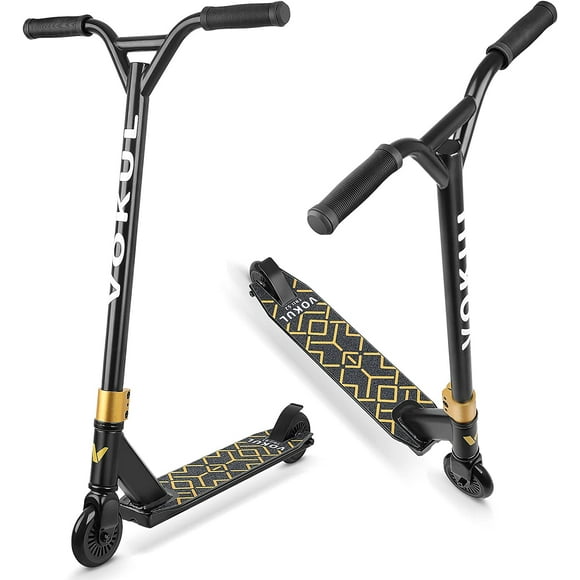 VOKUL S2 Pro Scooters for Kids Age 6-12 | Colorful Stunt Scooter for Beginners Teens | Trick Scooter for BMX Freestyle Tricks (Gold)