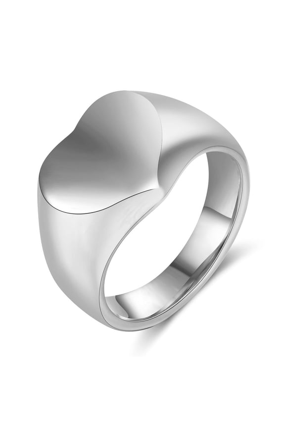 14K Gold Plated Heart Ring for Women Love Statement Band Rings