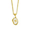 thumbnail image 1 of VOLALO Jewelry Initial Pendant Necklace for Men Womens, 14K Gold Plated Oval Letter Capital Necklace Alphabets from A-Z Figaro Chain Necklace, 1 of 10