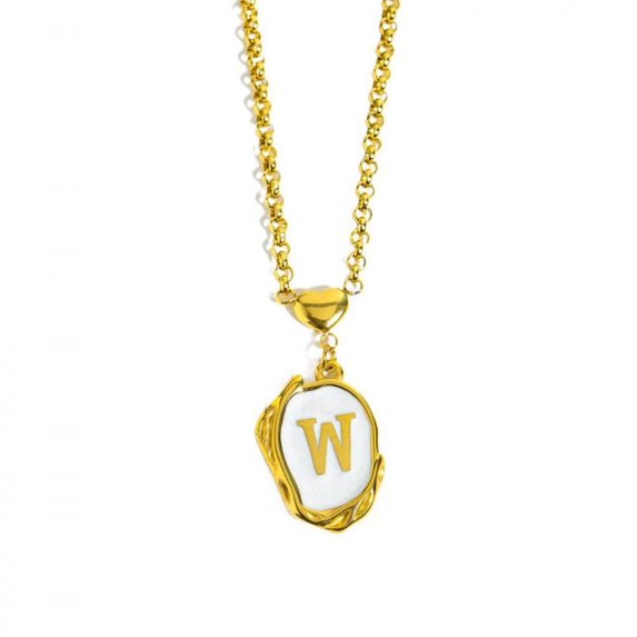 VOLALO Jewelry Initial Pendant Necklace for Men Womens, 14K Gold Plated Oval Letter Capital Necklace Alphabets from A-Z Figaro Chain Necklace