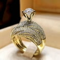 thumbnail image 1 of VOLALO 2pcs His and Hers Wedding Ring Sets Couples Engagement Rings Women and Men 925 Sterling Silver AAA Cubic Zirconia Ladies Birthday Gift, 1 of 7