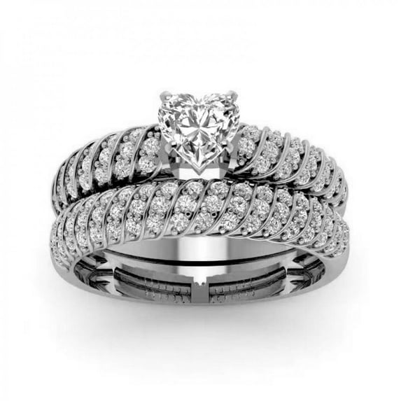 VOLALO 2pcs His and Hers Wedding Ring Sets Couples Engagement Rings Women and Men 925 Sterling Silver AAA Cubic Zirconia European and American 14K Gold-Plated Ring