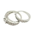 thumbnail image 1 of VOLALO 2pcs His and Hers Wedding Ring Sets Couples Engagement Rings Women and Men 925 Sterling Silver AAA Cubic Zirconia Palace Style Hollow Pattern Anniversary Gift Ring Set, 1 of 8
