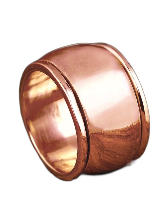 Band Circle Ring for Women and Men 14K Rose Gold-Plated, Daily Wear, Size 8, Gift Box Included