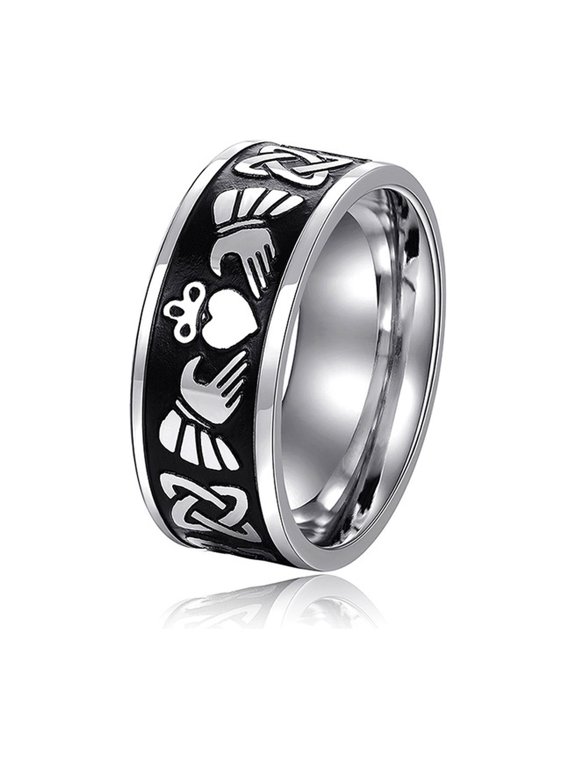 Unisex Claddagh Heart Ring for Both Men and Women Two Tone for Everyday Size 8 Gift Box Included