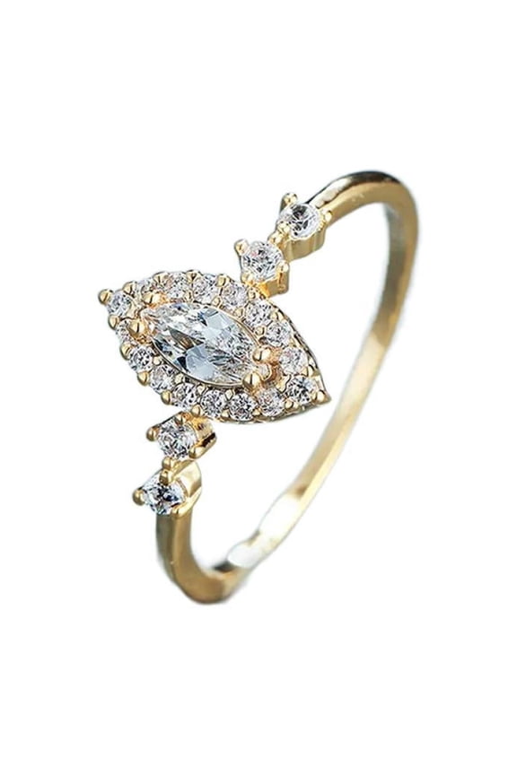 Classic Promise Ring Bridal Gift for Wife For Women Lightweight Shiny Cubic Zirconia AAA Zircon Ring Ideal Jewelry Gift Gift Box Included
