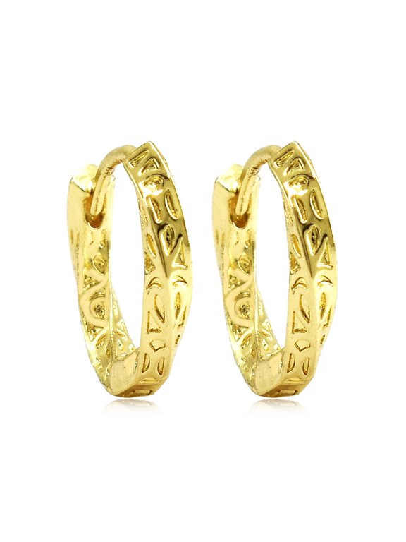 Infinity Hoop Earrings for Women 14K Yellow Gold Plated 1 Pair for Valentine's Day Gift Box Included