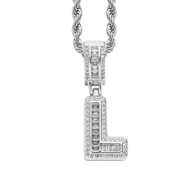 VOLALO Letter L Initial Pendant Twister Rope Chain Necklace for Women ...
