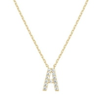 VOLALO Jewelry Initial Pendant Necklace for Men Womens, 14K Gold Plated Cubic Zirconia Letter Capital Necklace Alphabets from A-Z Figaro Chain Necklace