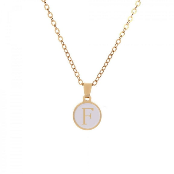 VOLALO Jewelry Initial Pendant Necklace for Men Womens, 14K Gold Plated Round Letter Capital Necklace Alphabets from A-Z Figaro Chain Necklace Unisex