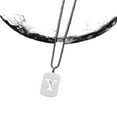thumbnail image 1 of VOLALO Jewelry Initial Pendant Necklace for Men Womens,Stainless Steel Square Letter Capital From A-Z, 1 of 10