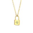 thumbnail image 1 of VOLALO Jewelry Initial Pendant Necklace for Men Womens, 14K Gold Plated Lock Letter Capital From A-Z, 1 of 8