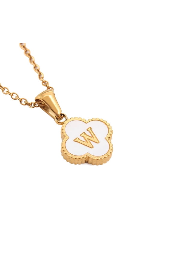 Jewelry Initial Pendant Necklace for Men Womens, 14K Gold Plated Flower Letter Capital Necklace Alphabets from A-Z Figaro Chain Necklace