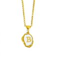 thumbnail image 1 of VOLALO Jewelry Initial Pendant Necklace for Men Womens, 14K Gold Plated Oval Letter Capital Necklace Alphabets from A-Z Figaro Chain Necklace, 1 of 10