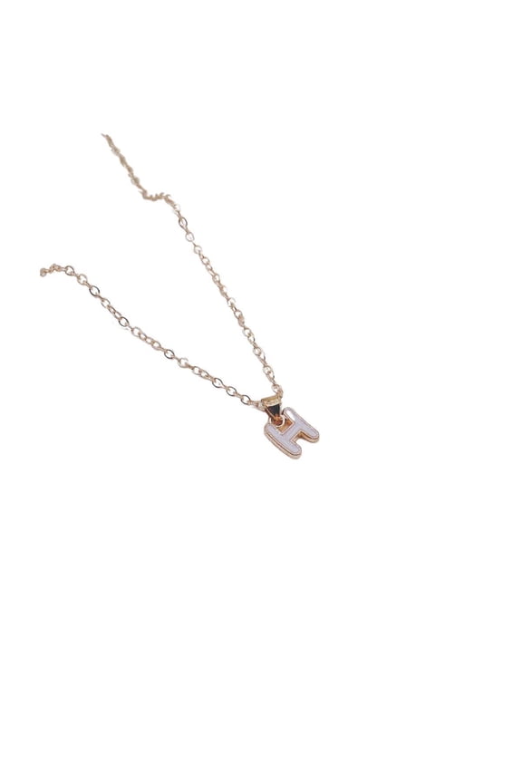 Jewelry Initial Pendant Necklace for Men Womens, 14K Gold Plated Oil drop Letter Capital Necklace Alphabets from A-Z Figaro Chain Necklace