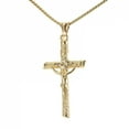 thumbnail image 1 of VOLALO Mens Cross Pendant Necklace Gold Color Silver Black Tone 3Mm Cuban Chain Box Link 18-24Inch Christ Necklace Jewelry, 1 of 8