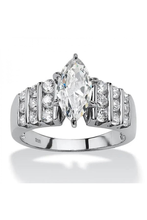 Mens Titanium Comfort Fit Anniversary Ring CZ Wedding Band Jewelry Statement for Him With White Gift Box Packaging