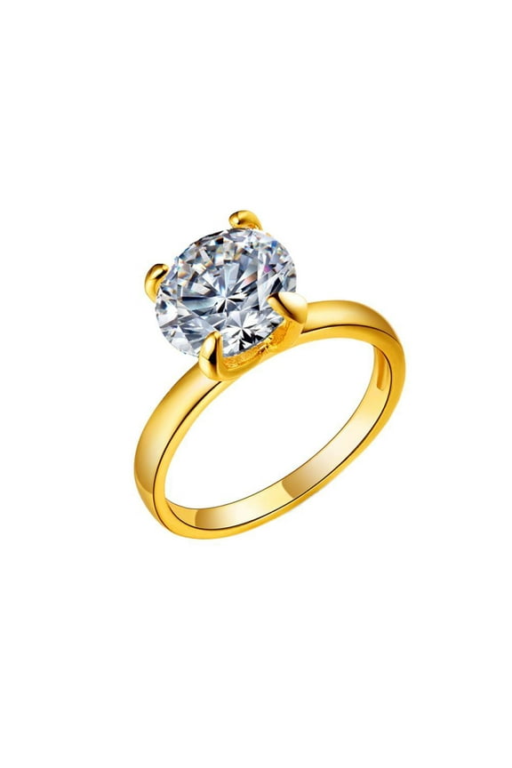 Mens Titanium Ring Wedding Band 5 Karat Big Cubic Zirconia Engagement Wedding Ring Jewelry With White Gift Box