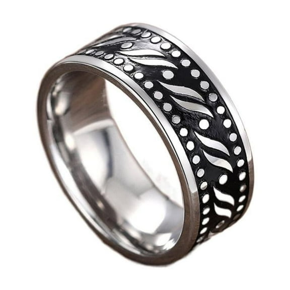 VOLALO Mens Titanium Ring Wedding Band British Style Ring Unisex Fashion Ring Everyday Fashion Wear Personality Ornament With White Gift Box