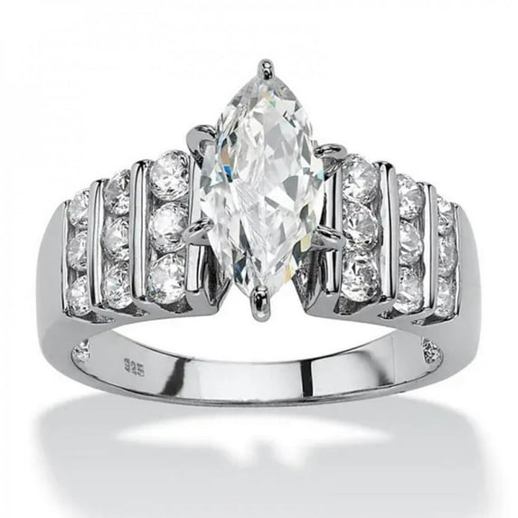VOLALO Mens Titanium Wedding Ring AAAAA Cubic Zirconia Comfort Fit Engagement Band for Him With White Gift Box Packaging