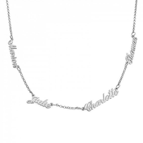 VOLALO Multiple Names Custom Cut Necklace Personalized Gift Stainless Steel Letter Necklace For Mother's Day Anniversary Valentine's Day