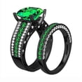 VOLALO Semi Eternity Cube Engagement & Wedding Ring Set for Women and ...